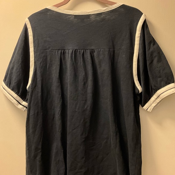 🐝 NWT Suzanne Betro Navy Contrast-Piping Yoke Tunic Size XL - Picture 5 of 6